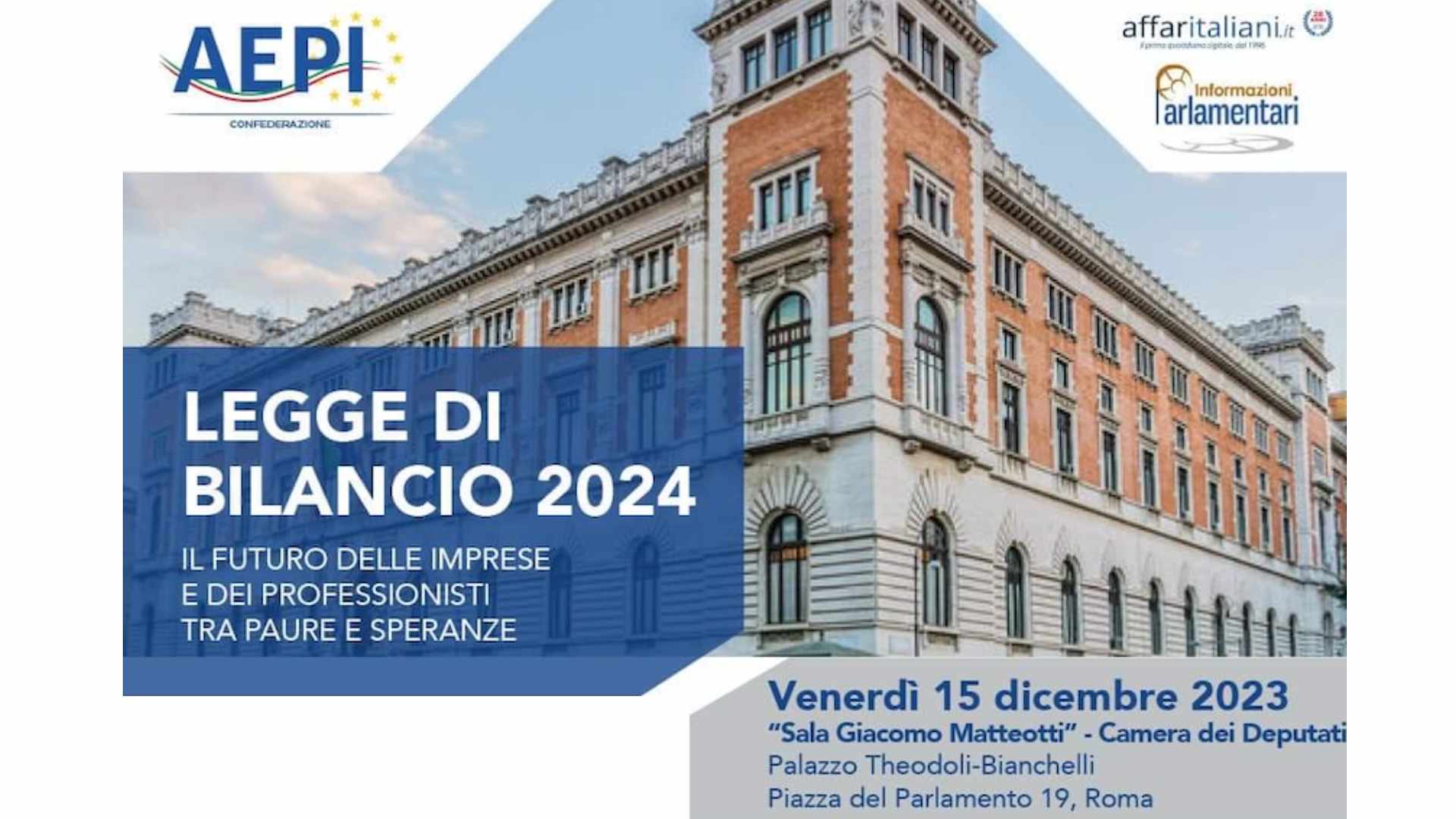 Evento aepi legge di bilancio 2024