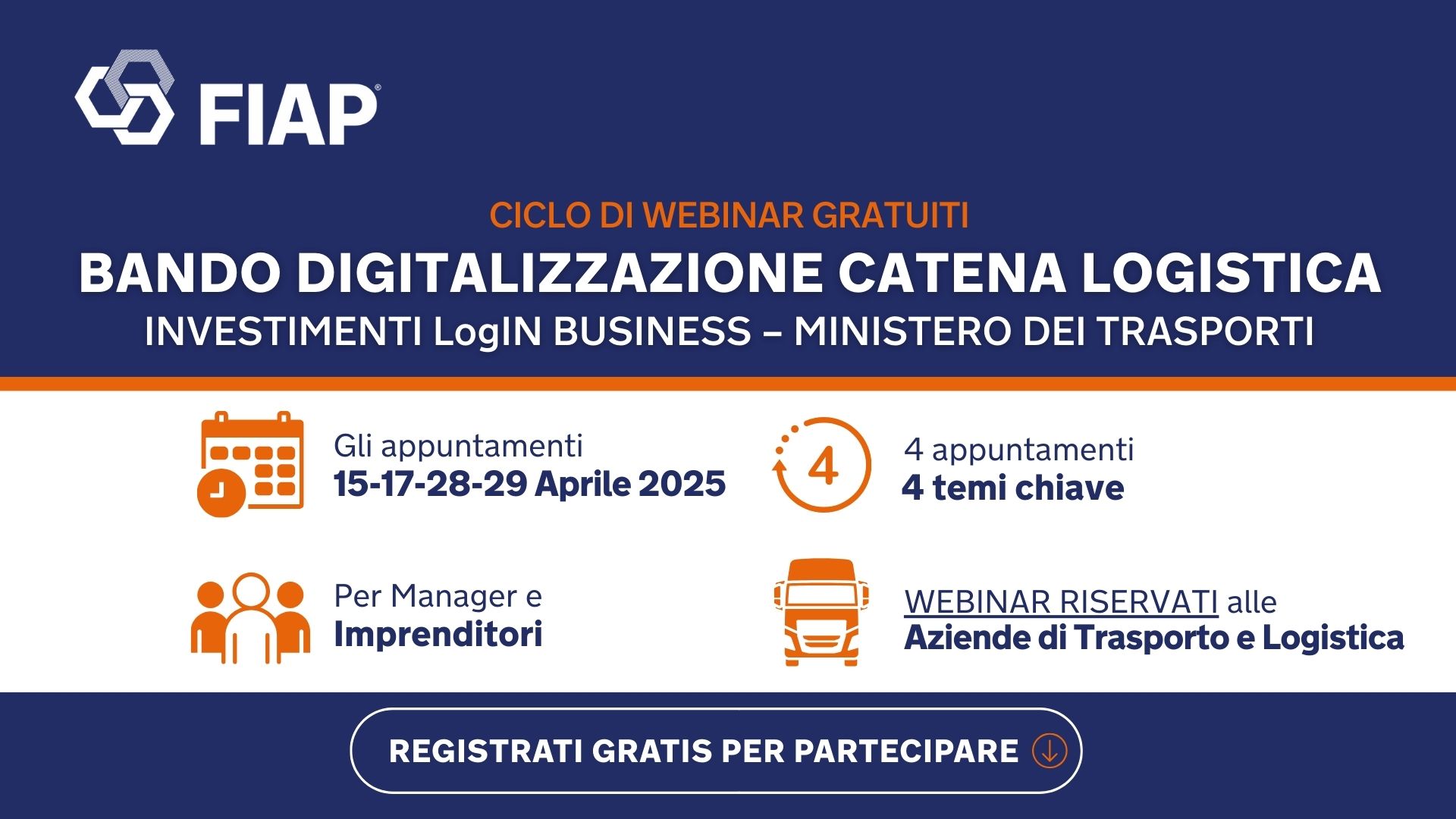 WEBINAR Bando Digitalizzazione DELLA CATENA LOGISTICA Investimenti LogIn business Ministero trasporti v4