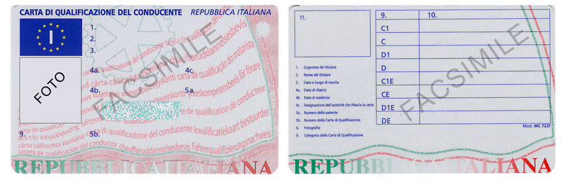 Carta di qualificazione del conducente